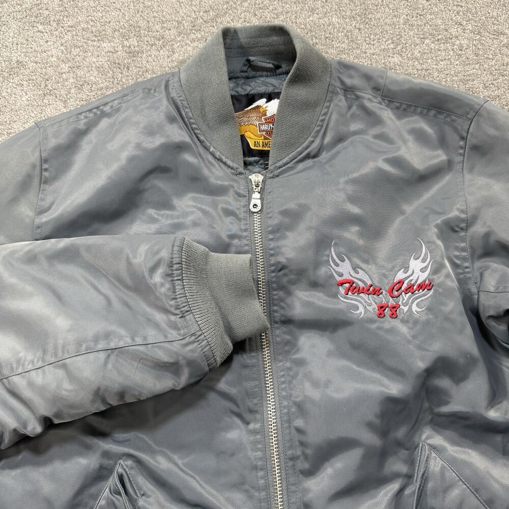 Genuine Harley Davidson Twin Cam 88 Nylon Bomber Jacket Quilt Lined Unisex Sz XS